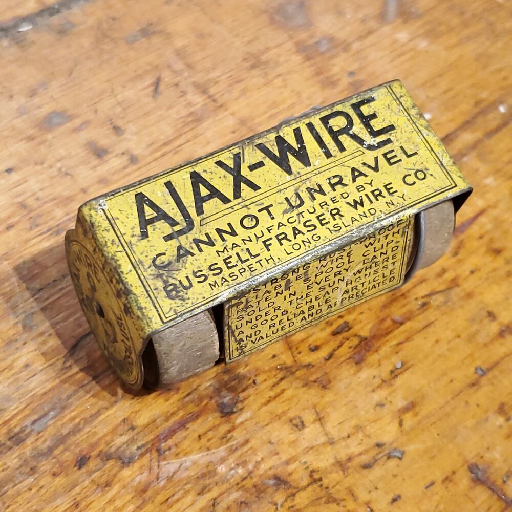 Vintage Ajax Wire Ad Decor Man Cave Maspeth Long Island